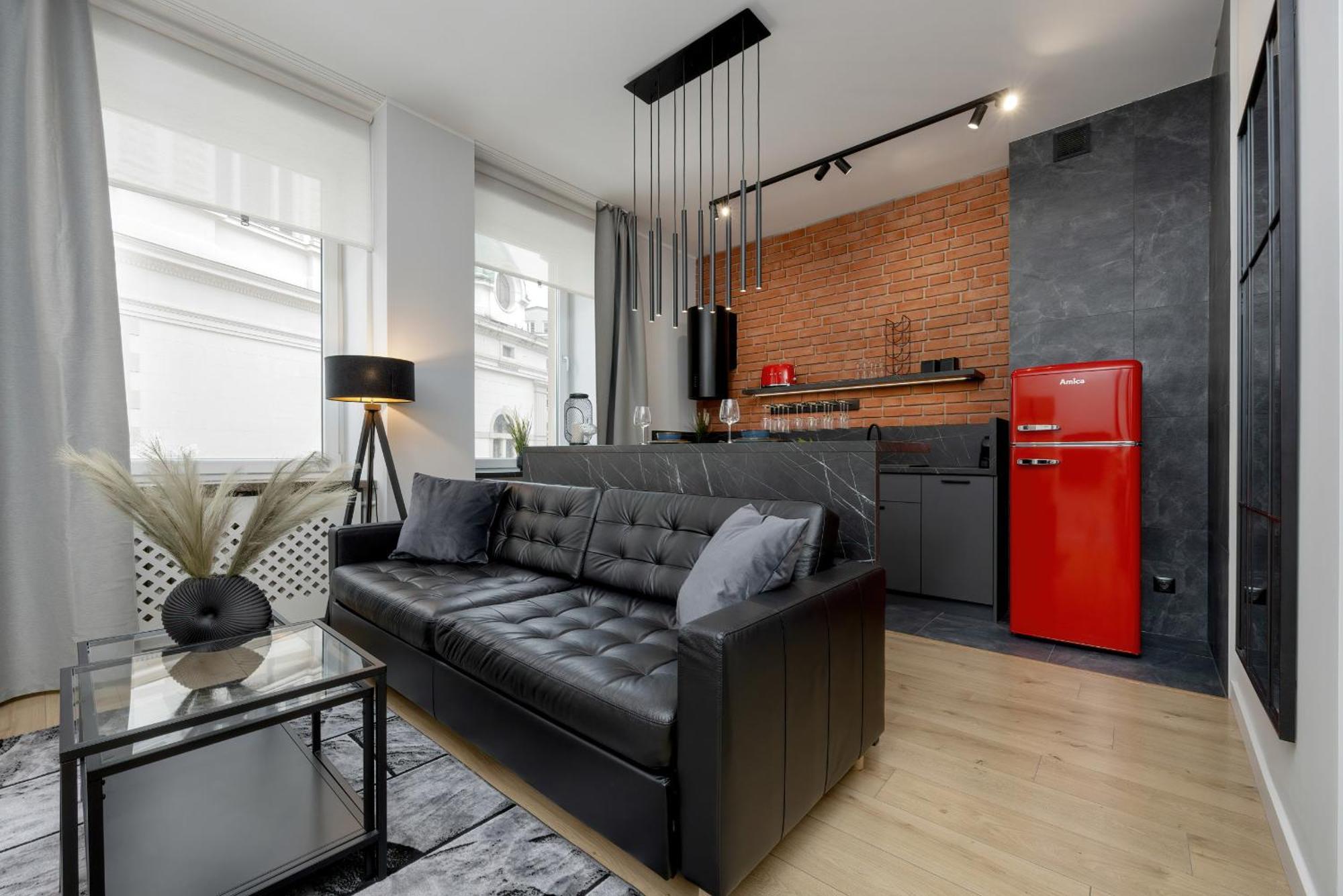 Exclusive Grey And Red Apartment In Warsaw Center By Noclegi Renters Eksteriør billede